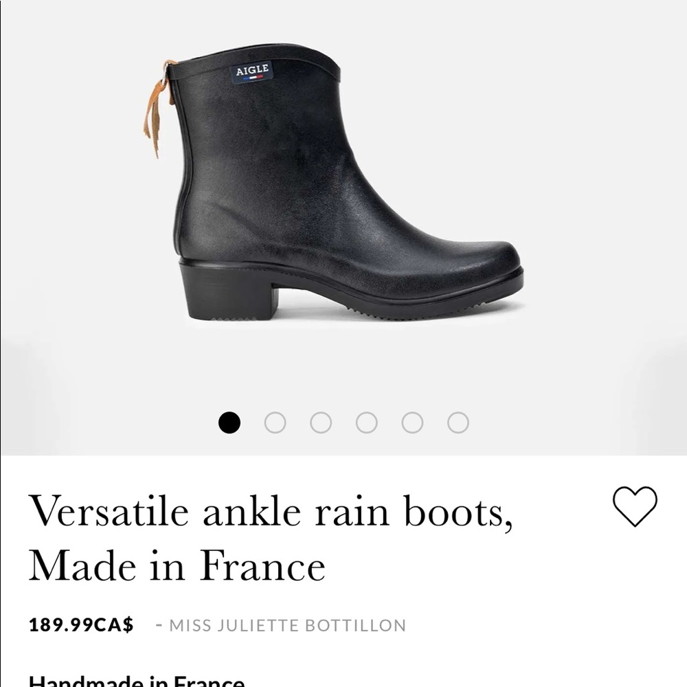 Aigle rain boots. Made in France. Size 38